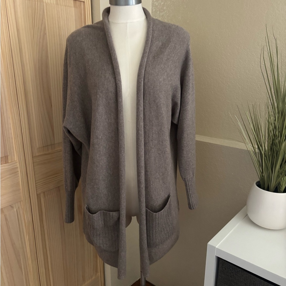 Cozy Brown Open-Front Cardigan Sweater